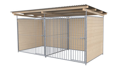 SAUERLAND Hundezwinger Doppelzwinger 2 x 4 m mit Dach