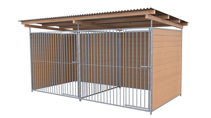 SAUERLAND Hundezwinger Doppelzwinger 2 x 4 m mit Dach
