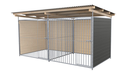 SAUERLAND Hundezwinger Doppelzwinger 2 x 4 m mit Dach