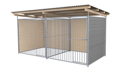 SAUERLAND Hundezwinger Doppelzwinger 2 x 4 m mit Dach