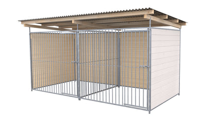 SAUERLAND Hundezwinger Doppelzwinger 2 x 4 m mit Dach