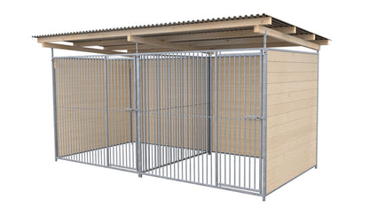SAUERLAND Hundezwinger Doppelzwinger 2 x 4 m mit Dach