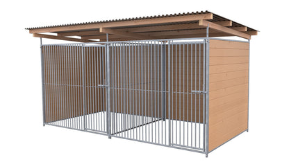 SAUERLAND Hundezwinger Doppelzwinger 2 x 4 m mit Dach