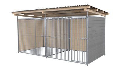 SAUERLAND Hundezwinger Doppelzwinger 2 x 4 m mit Dach
