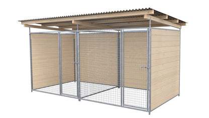 SAUERLAND Hundezwinger Doppelzwinger 2 x 4 m mit Dach
