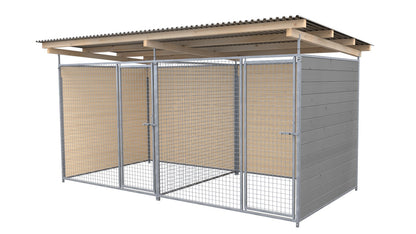 SAUERLAND Hundezwinger Doppelzwinger 2 x 4 m mit Dach