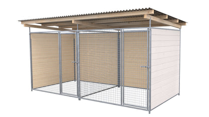 SAUERLAND Hundezwinger Doppelzwinger 2 x 4 m mit Dach