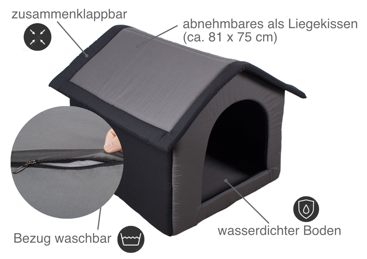 Stoff-Hundehütte / Hundehöhle