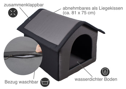 Stoff-Hundehütte / Hundehöhle