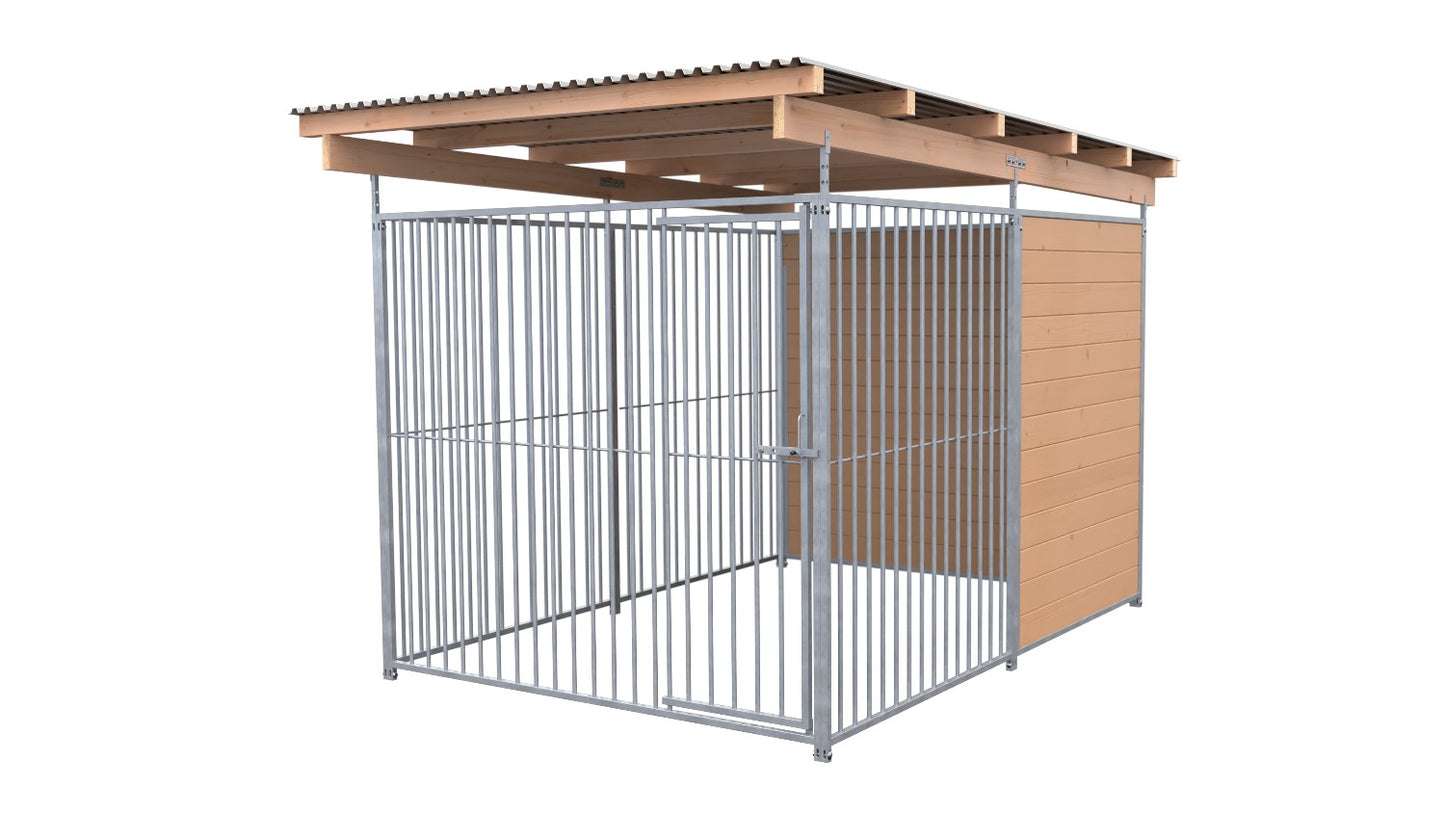 SAUERLAND Hundezwinger 3 x 2 m (Tiefbau) mit Dach