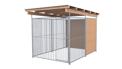 SAUERLAND Hundezwinger 3 x 2 m (Tiefbau) mit Dach