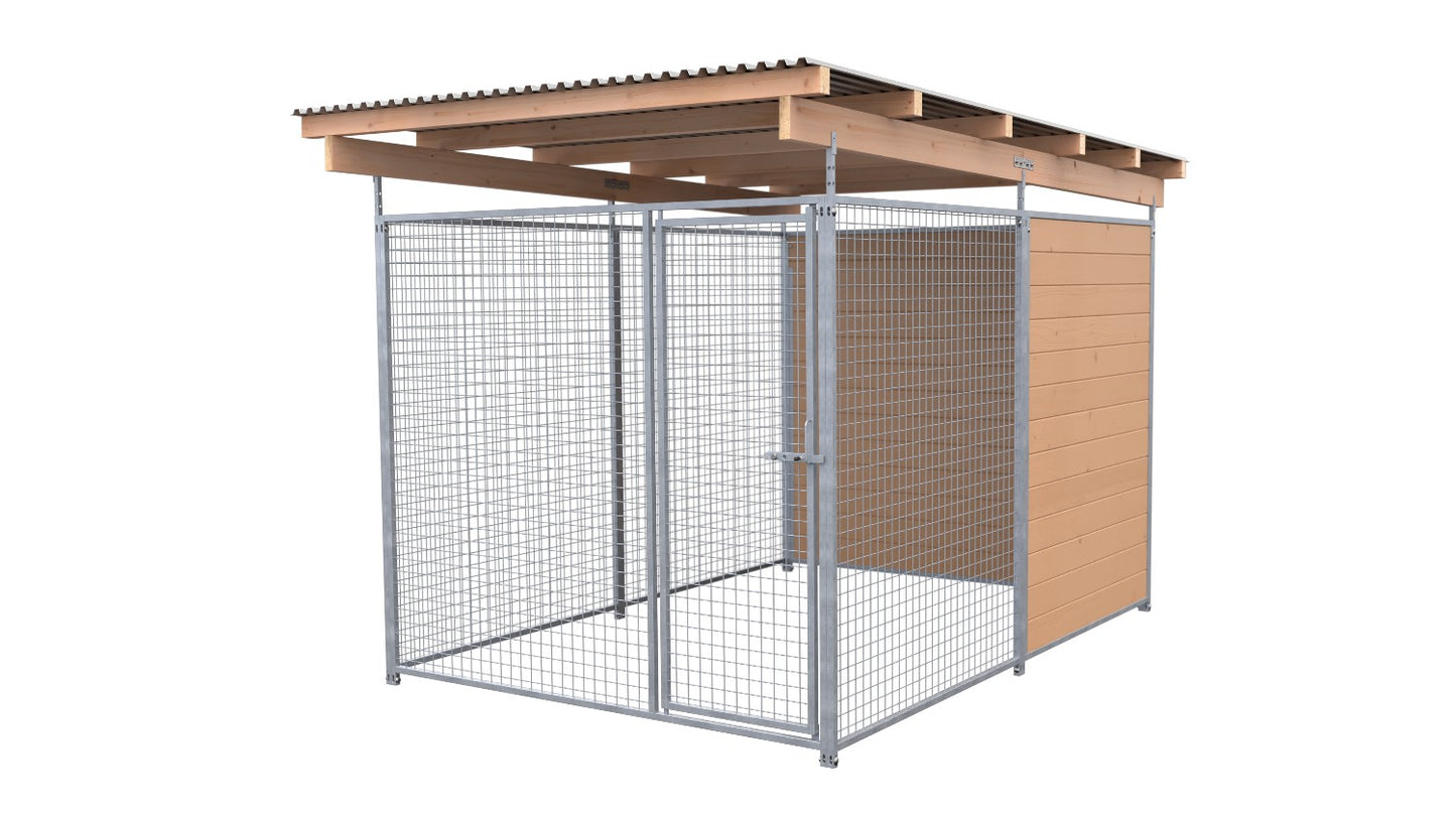 SAUERLAND Hundezwinger 3 x 2 m (Tiefbau) mit Dach