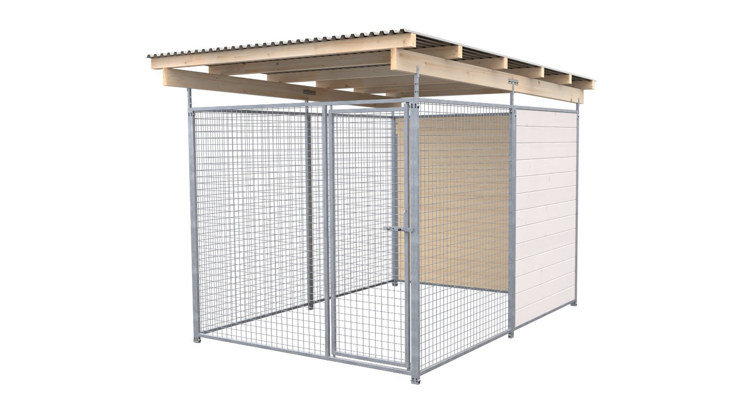 SAUERLAND Hundezwinger 3 x 2 m (Tiefbau) mit Dach
