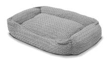 Hundekissen in Hellgrau, plüschig, mit Wendekissen 120 x 80 cm, Memory Foam