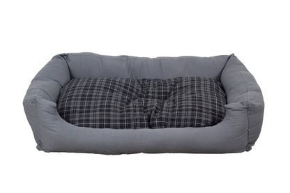 Hundebett modern grau, mit Wendekissen