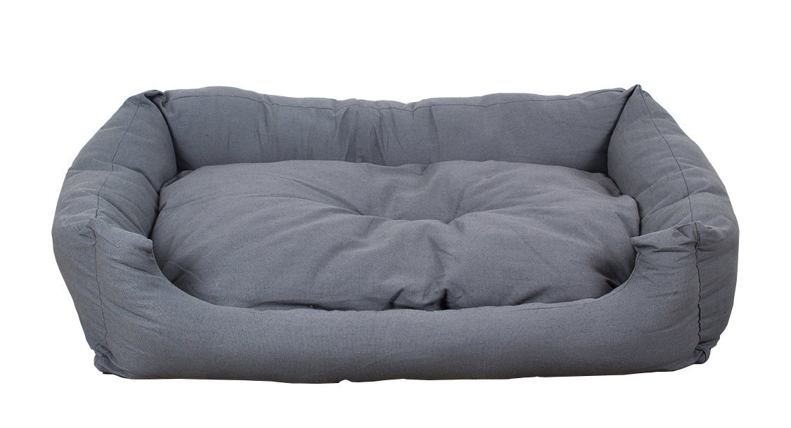 Hundebett modern grau, mit Wendekissen
