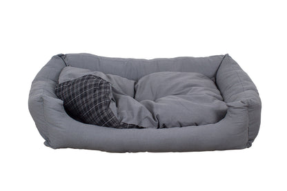 Hundebett modern grau, mit Wendekissen