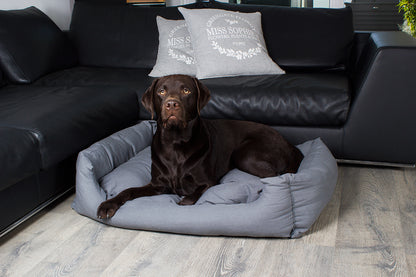 Hundebett modern grau, mit Wendekissen