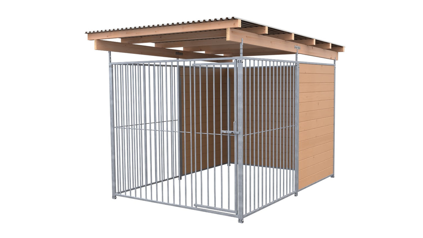 SAUERLAND Hundezwinger 3 x 2 m (Tiefbau) mit Dach