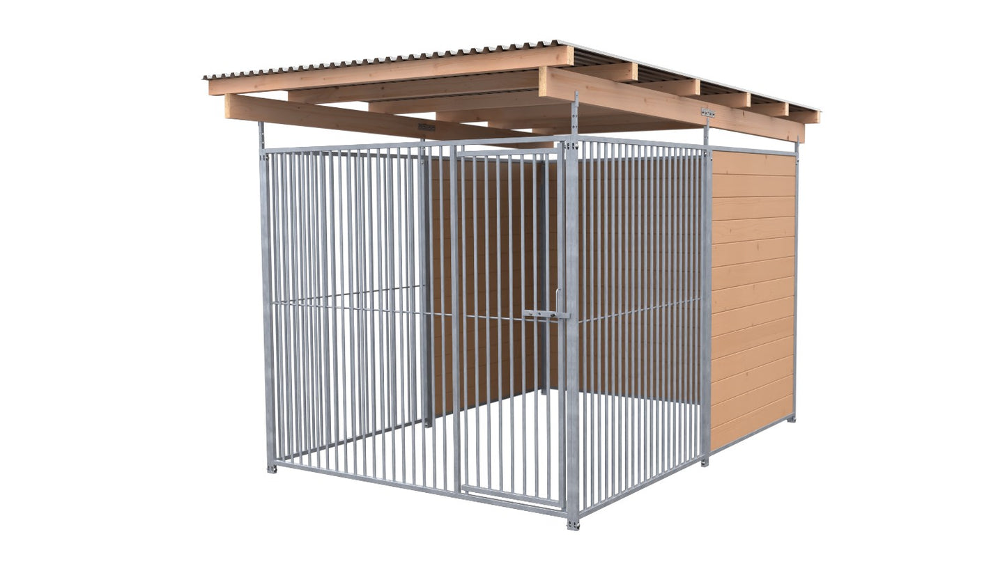 SAUERLAND Hundezwinger 3 x 2 m (Tiefbau) mit Dach