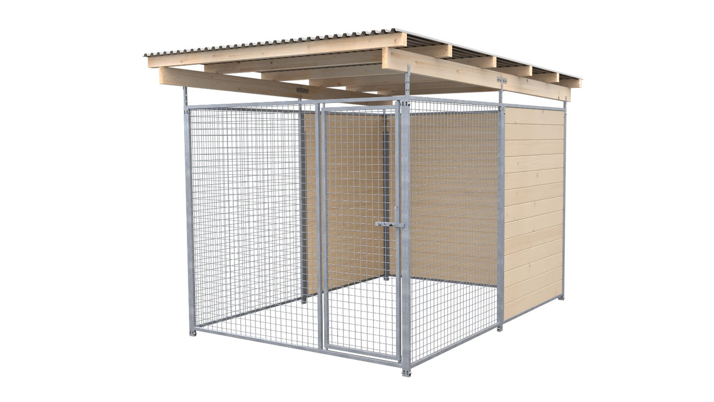 SAUERLAND Hundezwinger 3 x 2 m (Tiefbau) mit Dach