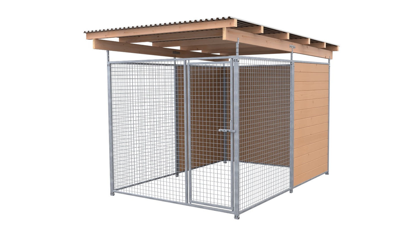 SAUERLAND Hundezwinger 3 x 2 m (Tiefbau) mit Dach