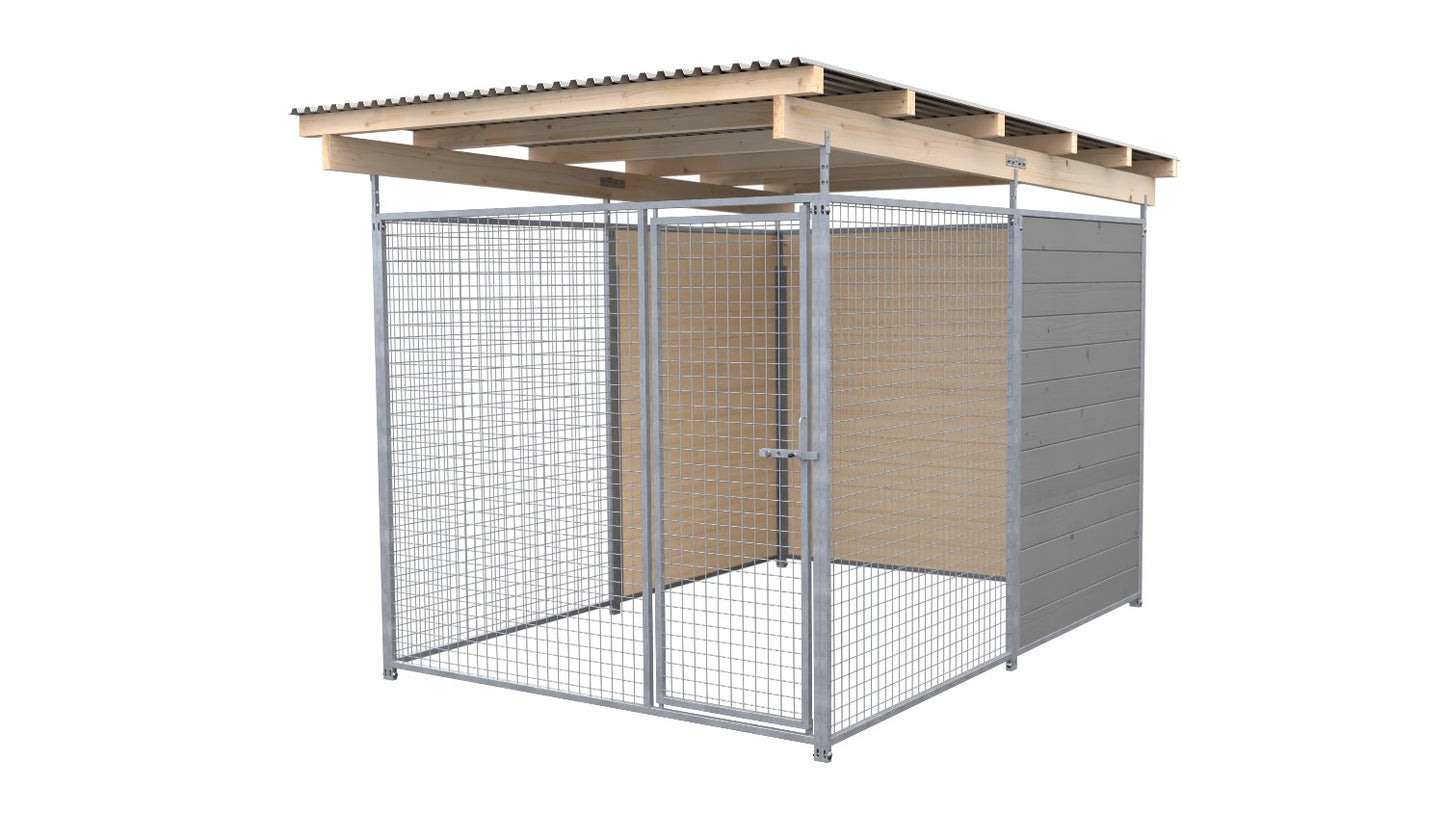 SAUERLAND Hundezwinger 3 x 2 m (Tiefbau) mit Dach