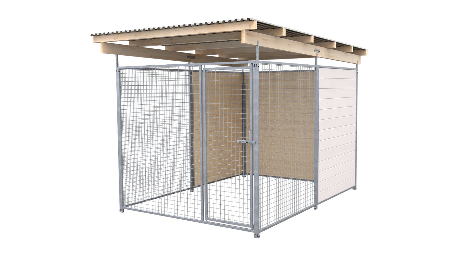 SAUERLAND Hundezwinger 3 x 2 m (Tiefbau) mit Dach