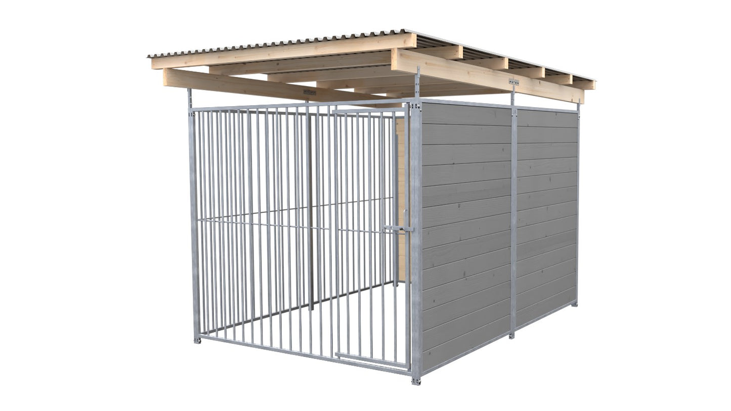 SAUERLAND Hundezwinger 3 x 2 m (Tiefbau) mit Dach