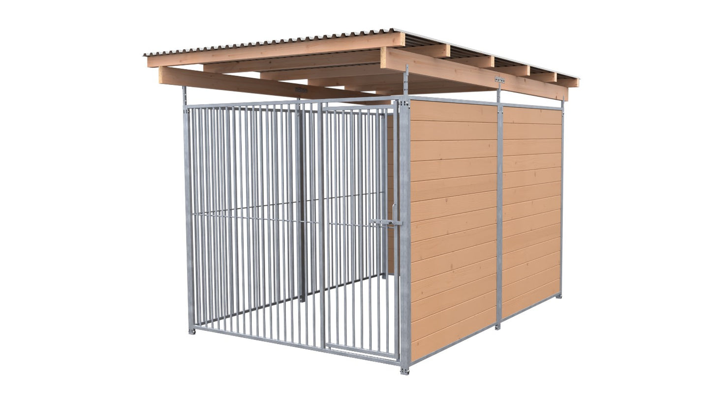 SAUERLAND Hundezwinger 3 x 2 m (Tiefbau) mit Dach
