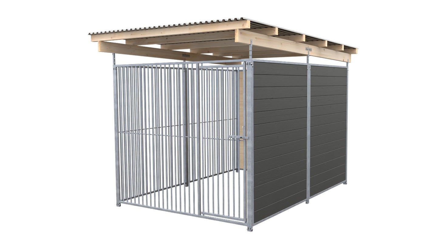 SAUERLAND Hundezwinger 3 x 2 m (Tiefbau) mit Dach