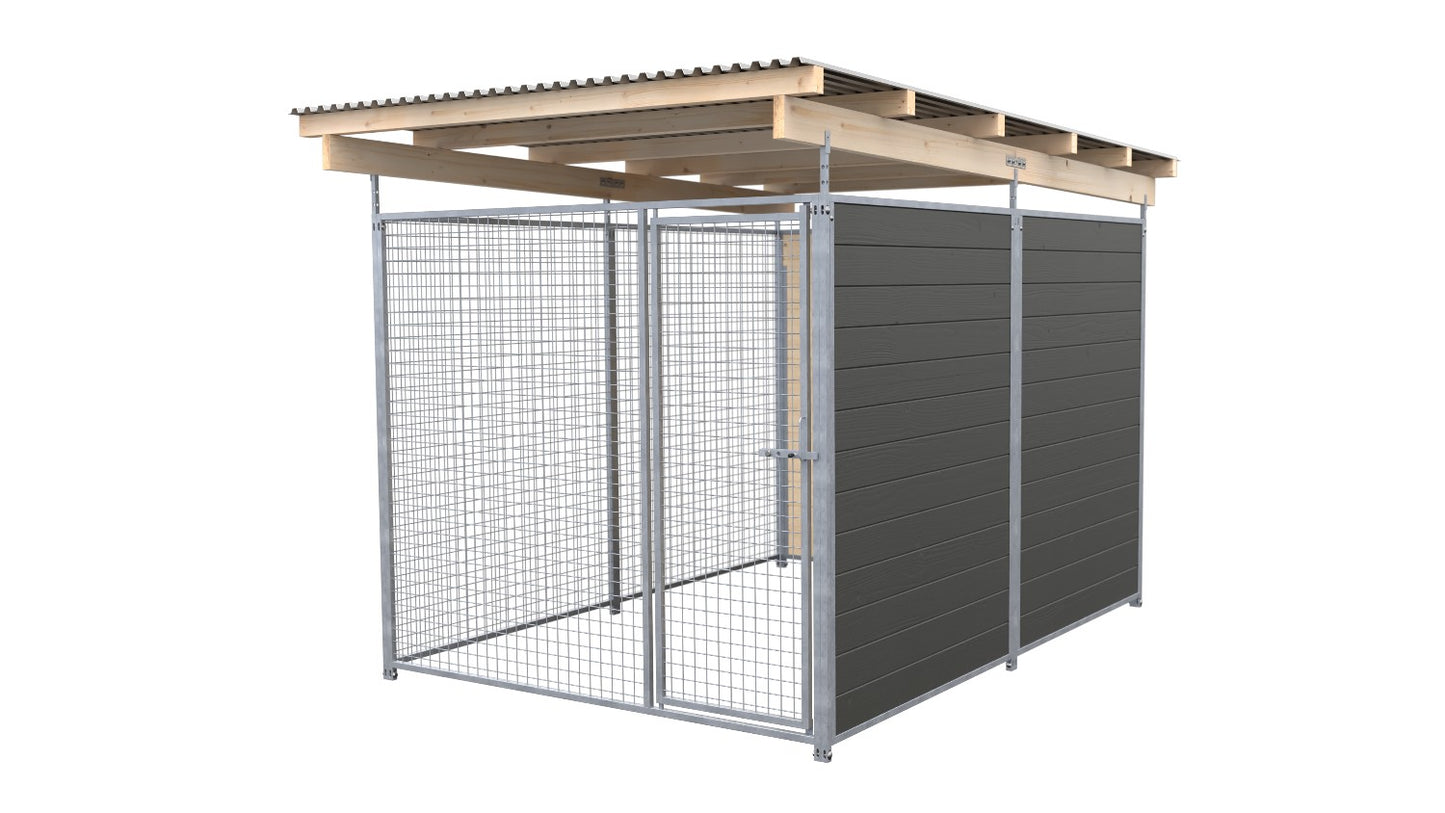 SAUERLAND Hundezwinger 3 x 2 m (Tiefbau) mit Dach