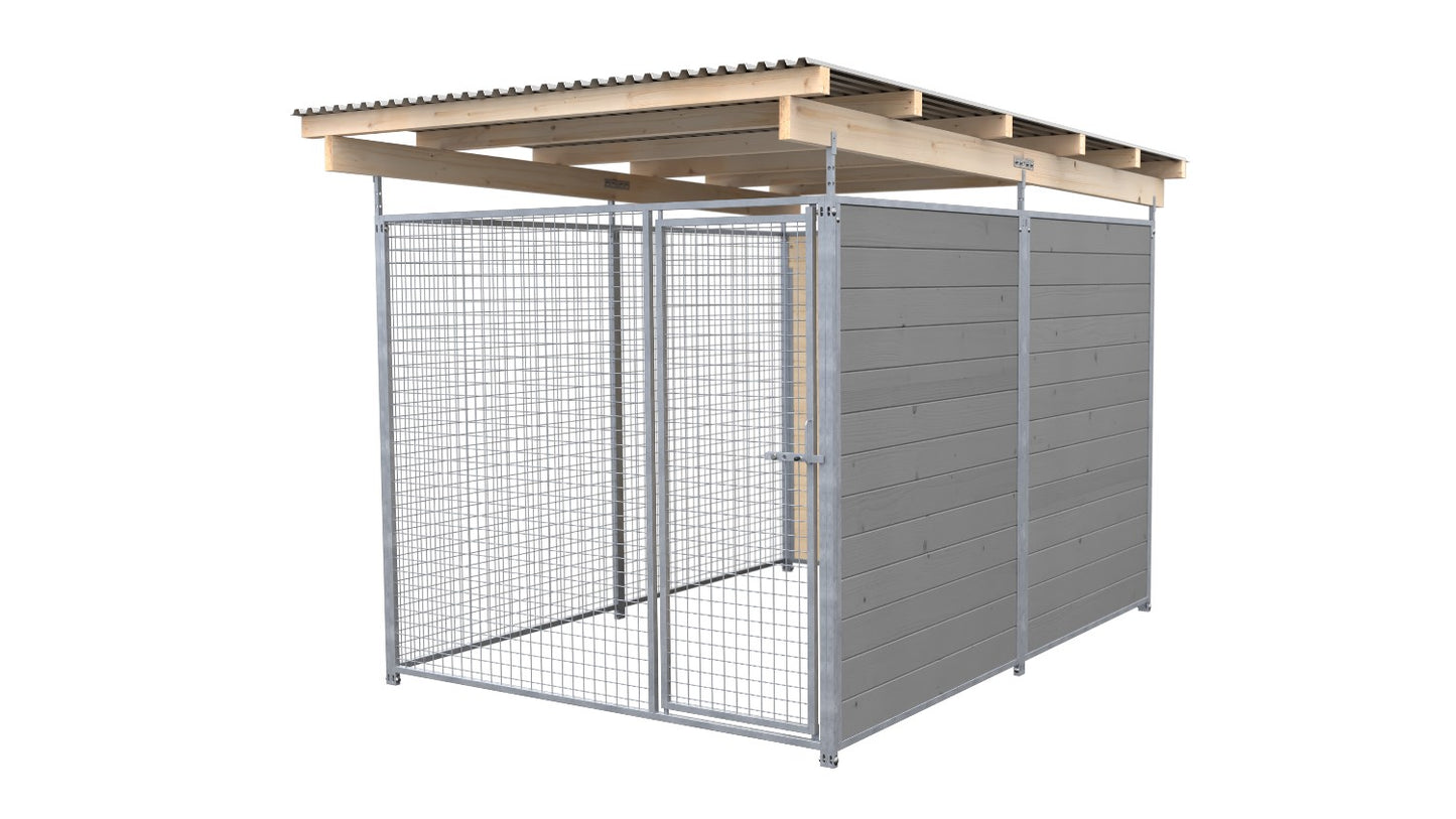 SAUERLAND Hundezwinger 3 x 2 m (Tiefbau) mit Dach