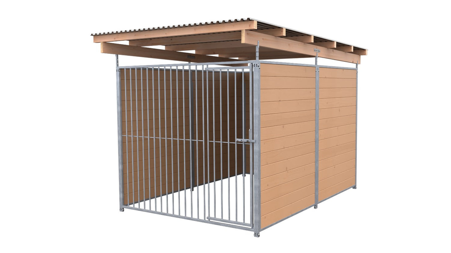 SAUERLAND Hundezwinger 3 x 2 m (Tiefbau) mit Dach