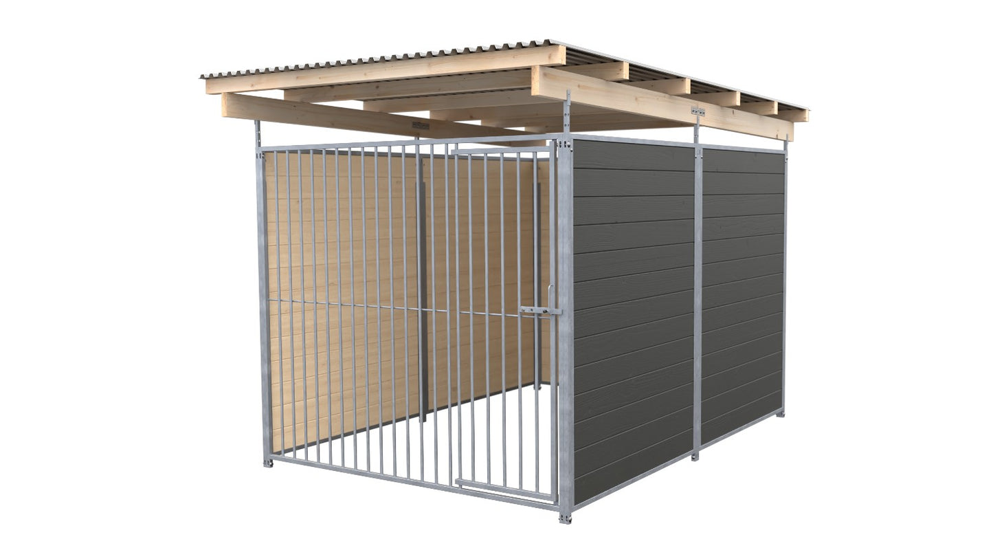 SAUERLAND Hundezwinger 3 x 2 m (Tiefbau) mit Dach