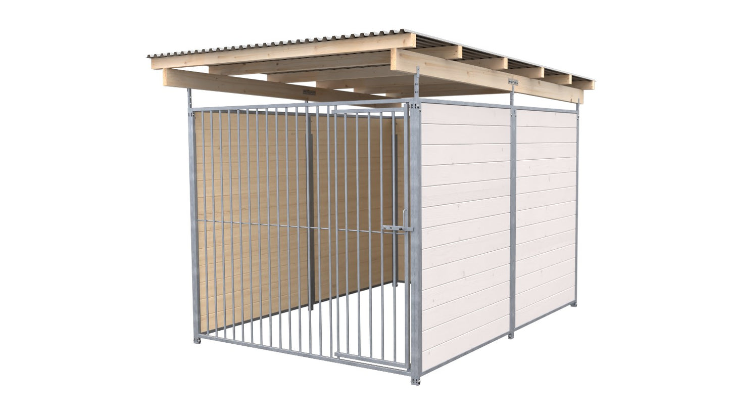 SAUERLAND Hundezwinger 3 x 2 m (Tiefbau) mit Dach