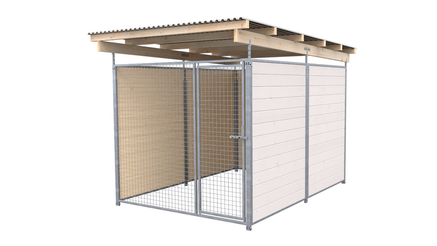 SAUERLAND Hundezwinger 3 x 2 m (Tiefbau) mit Dach