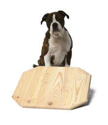 Welpen-Wackelbrett 40x40 cm aus Holz naturbelassen, Activity Motorik-Spielzeug für Hunde