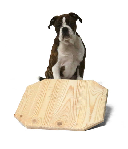 Welpen-Wackelbrett 40x40 cm aus Holz naturbelassen, Activity Motorik-Spielzeug für Hunde
