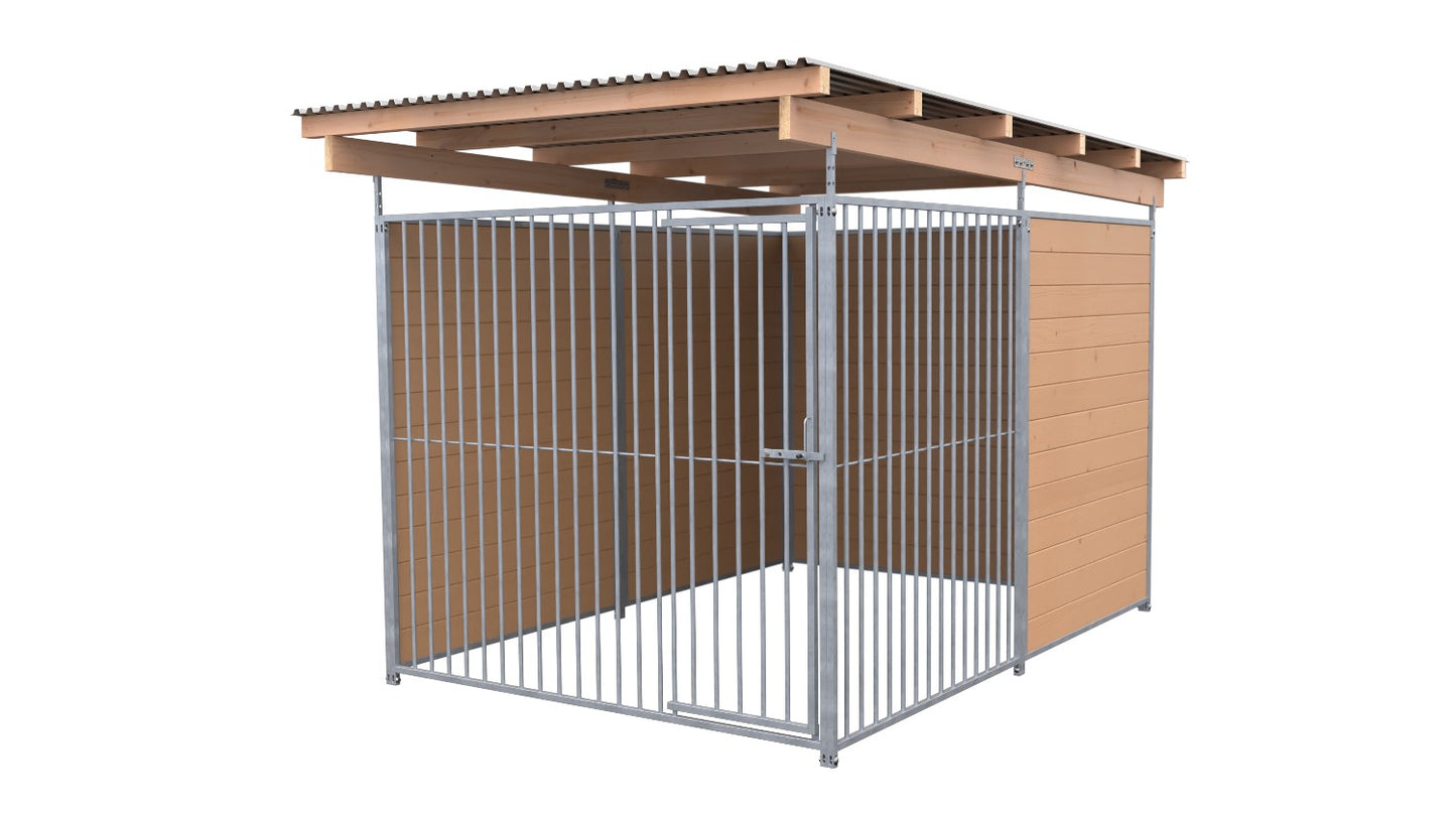 SAUERLAND Hundezwinger 3 x 2 m (Tiefbau) mit Dach