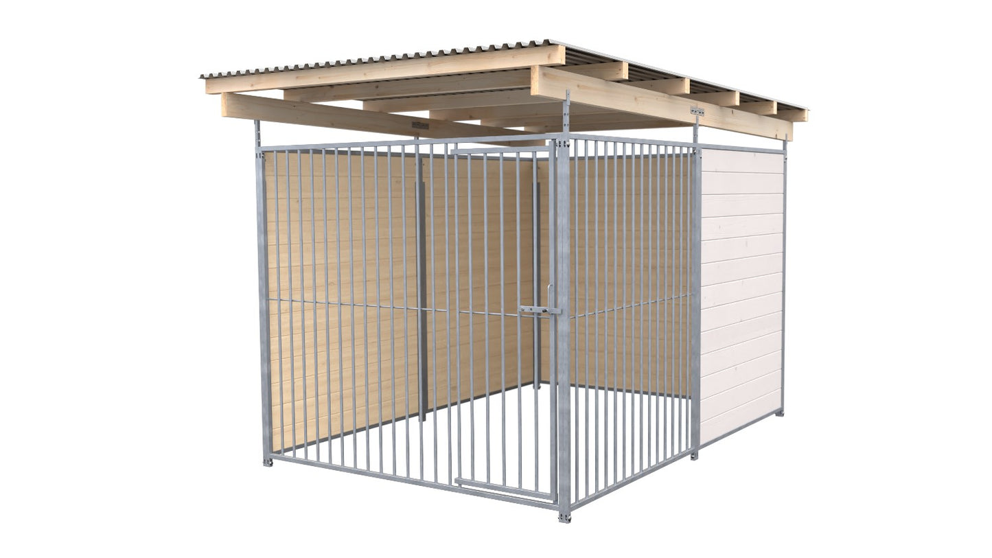 SAUERLAND Hundezwinger 3 x 2 m (Tiefbau) mit Dach