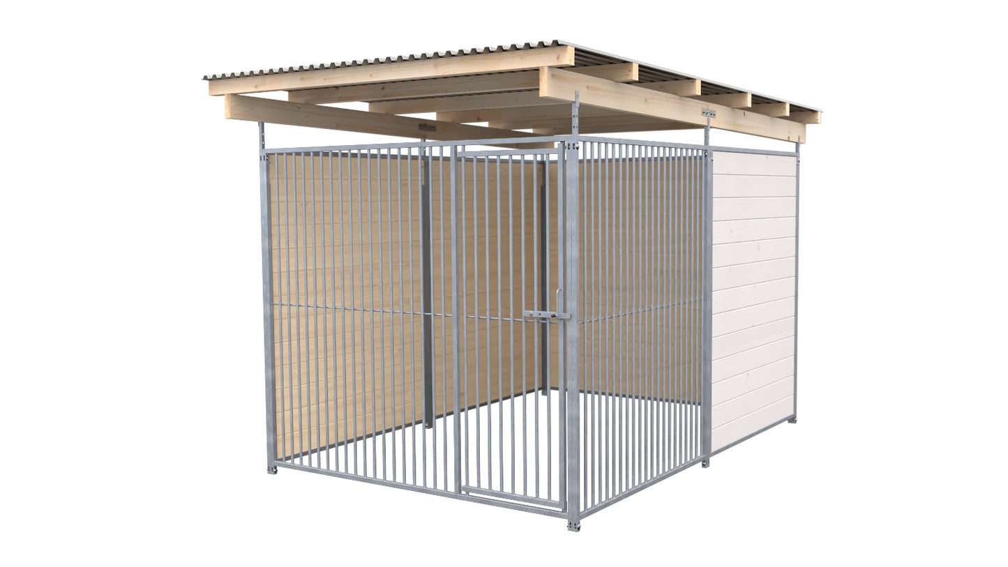SAUERLAND Hundezwinger 3 x 2 m (Tiefbau) mit Dach