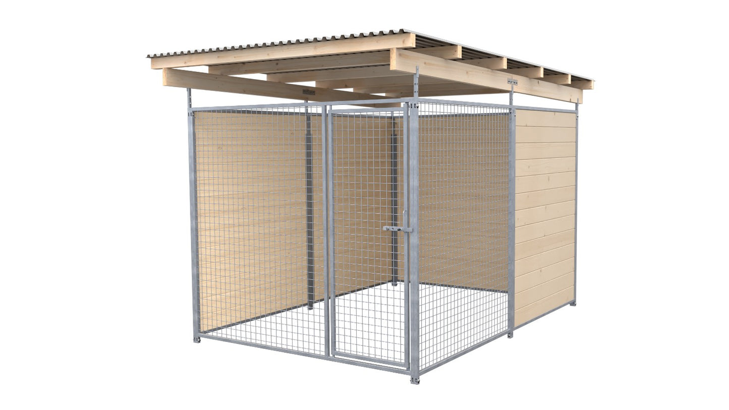 SAUERLAND Hundezwinger 3 x 2 m (Tiefbau) mit Dach