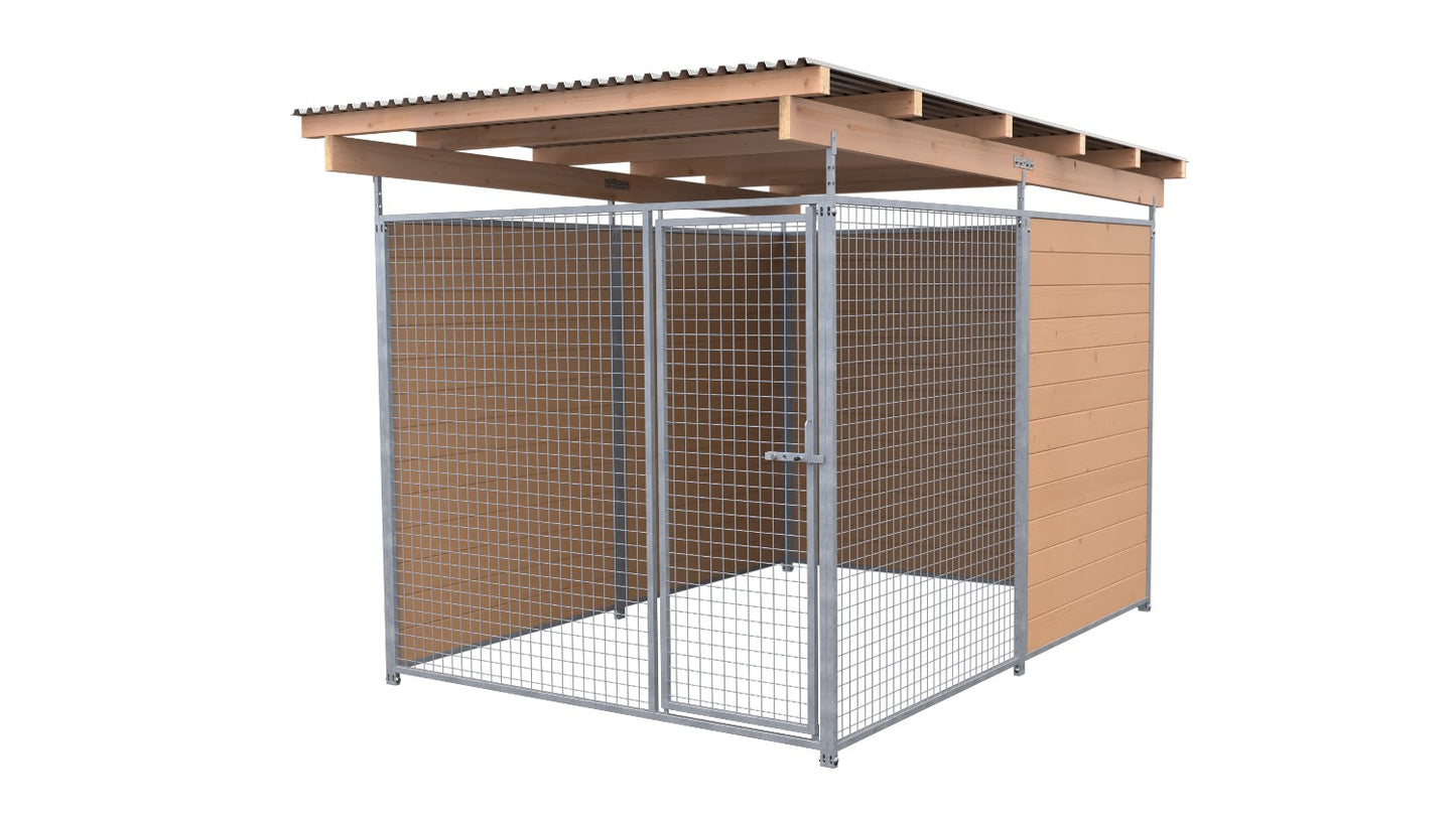 SAUERLAND Hundezwinger 3 x 2 m (Tiefbau) mit Dach