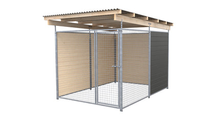 SAUERLAND Hundezwinger 3 x 2 m (Tiefbau) mit Dach