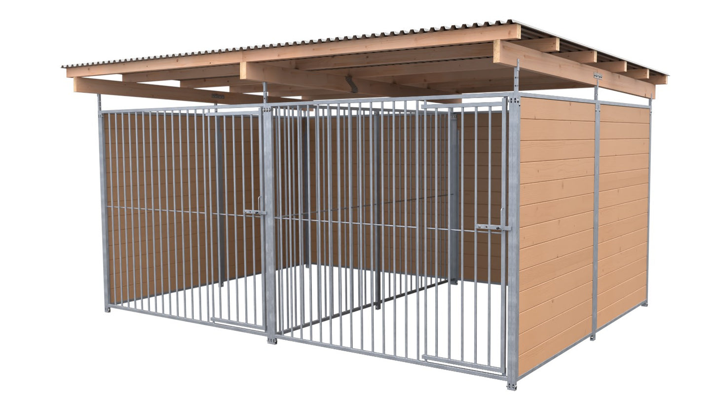 SAUERLAND Hundezwinger Doppelzwinger 3 x 4 m mit Dach