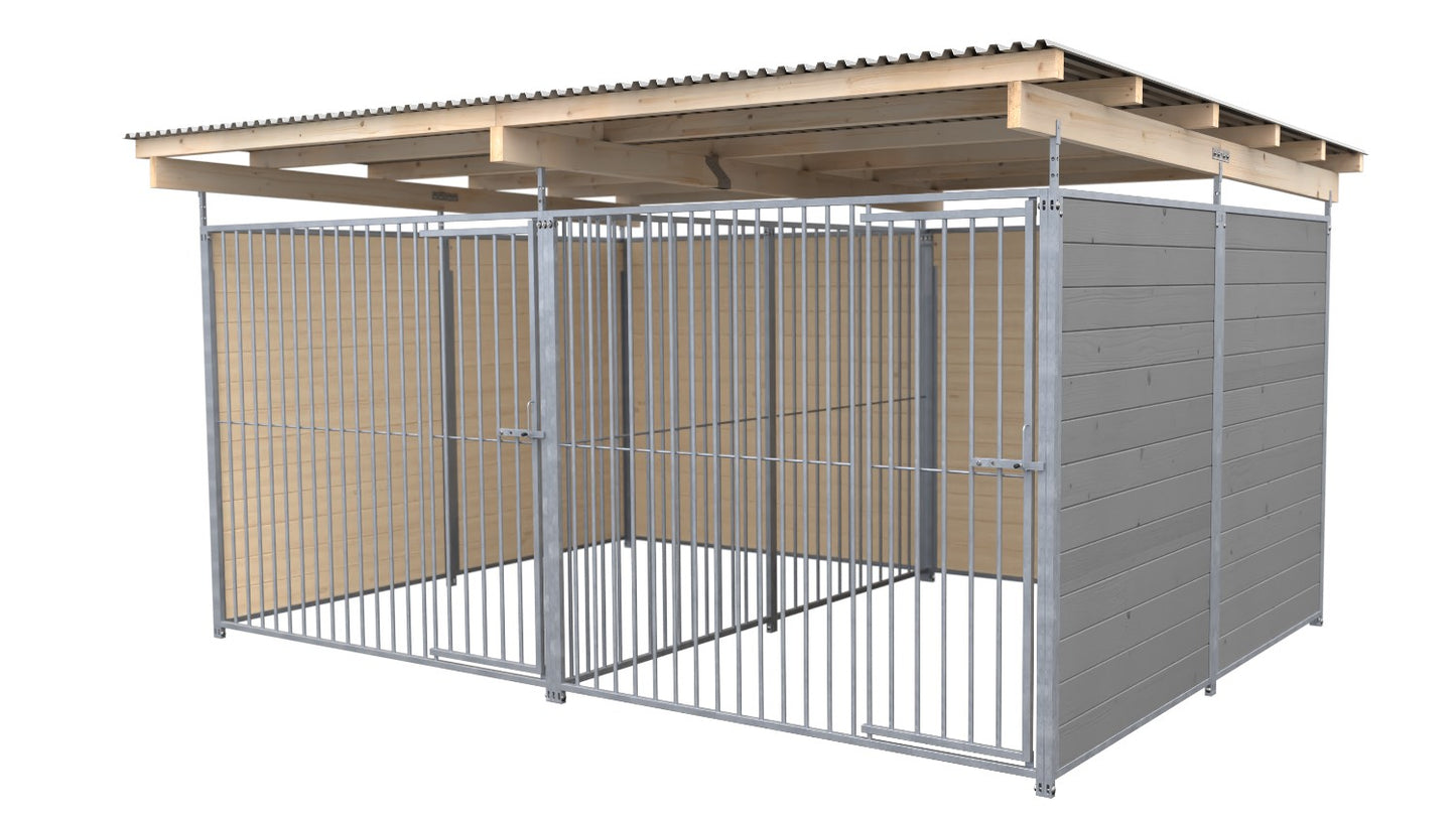 SAUERLAND Hundezwinger Doppelzwinger 3 x 4 m mit Dach