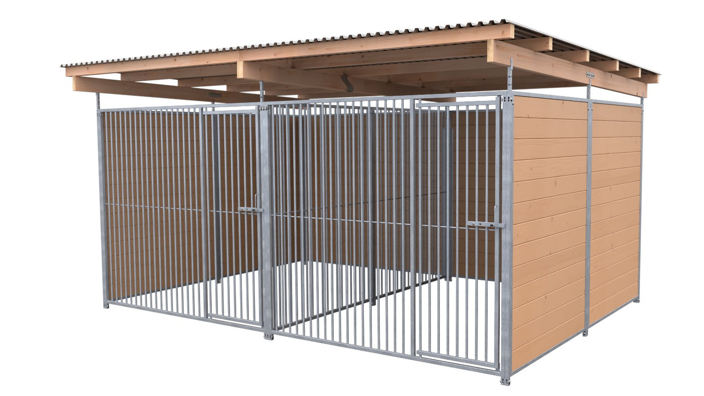 SAUERLAND Hundezwinger Doppelzwinger 3 x 4 m mit Dach