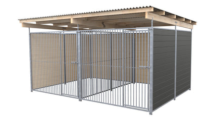 SAUERLAND Hundezwinger Doppelzwinger 3 x 4 m mit Dach