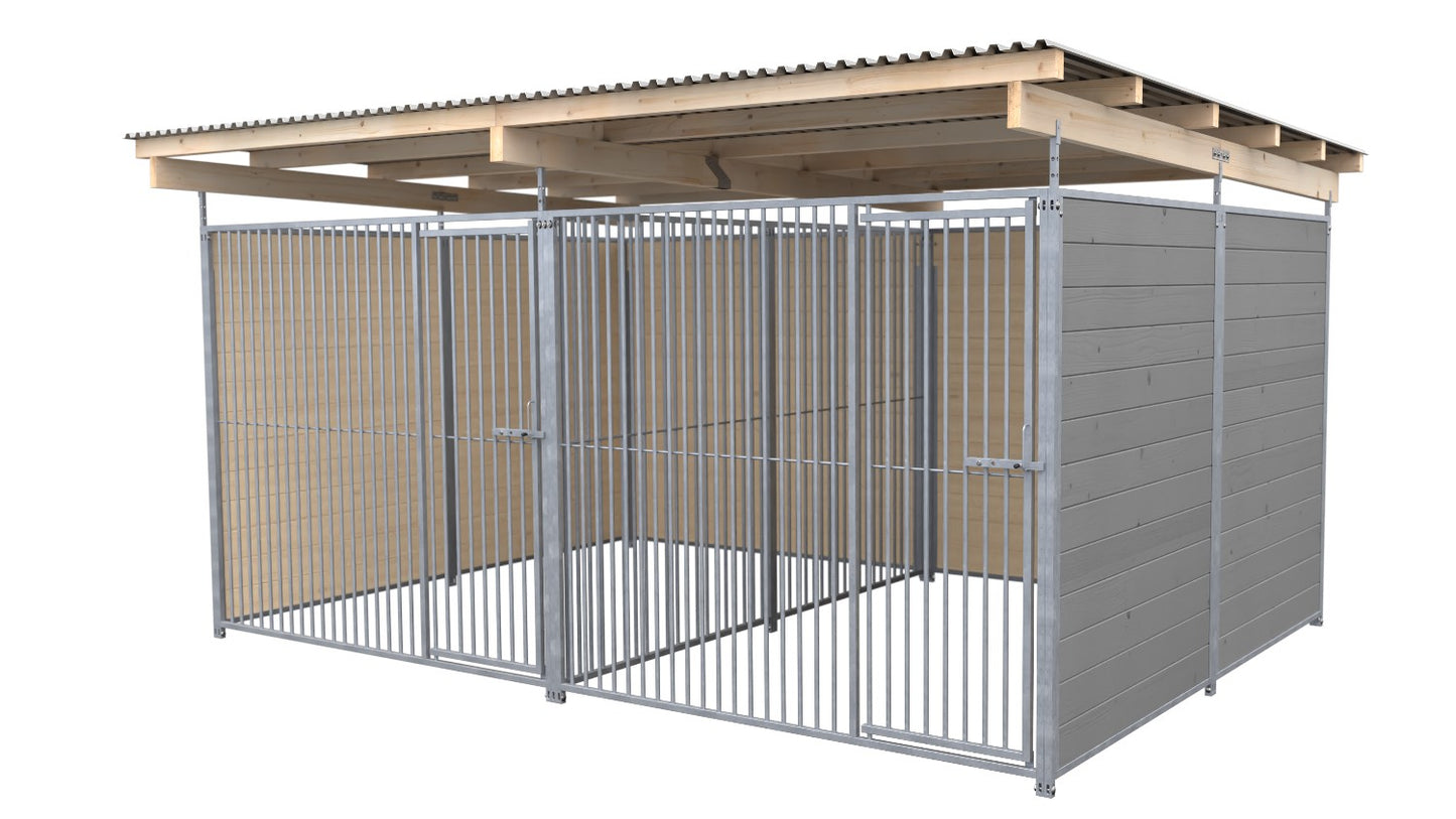 SAUERLAND Hundezwinger Doppelzwinger 3 x 4 m mit Dach